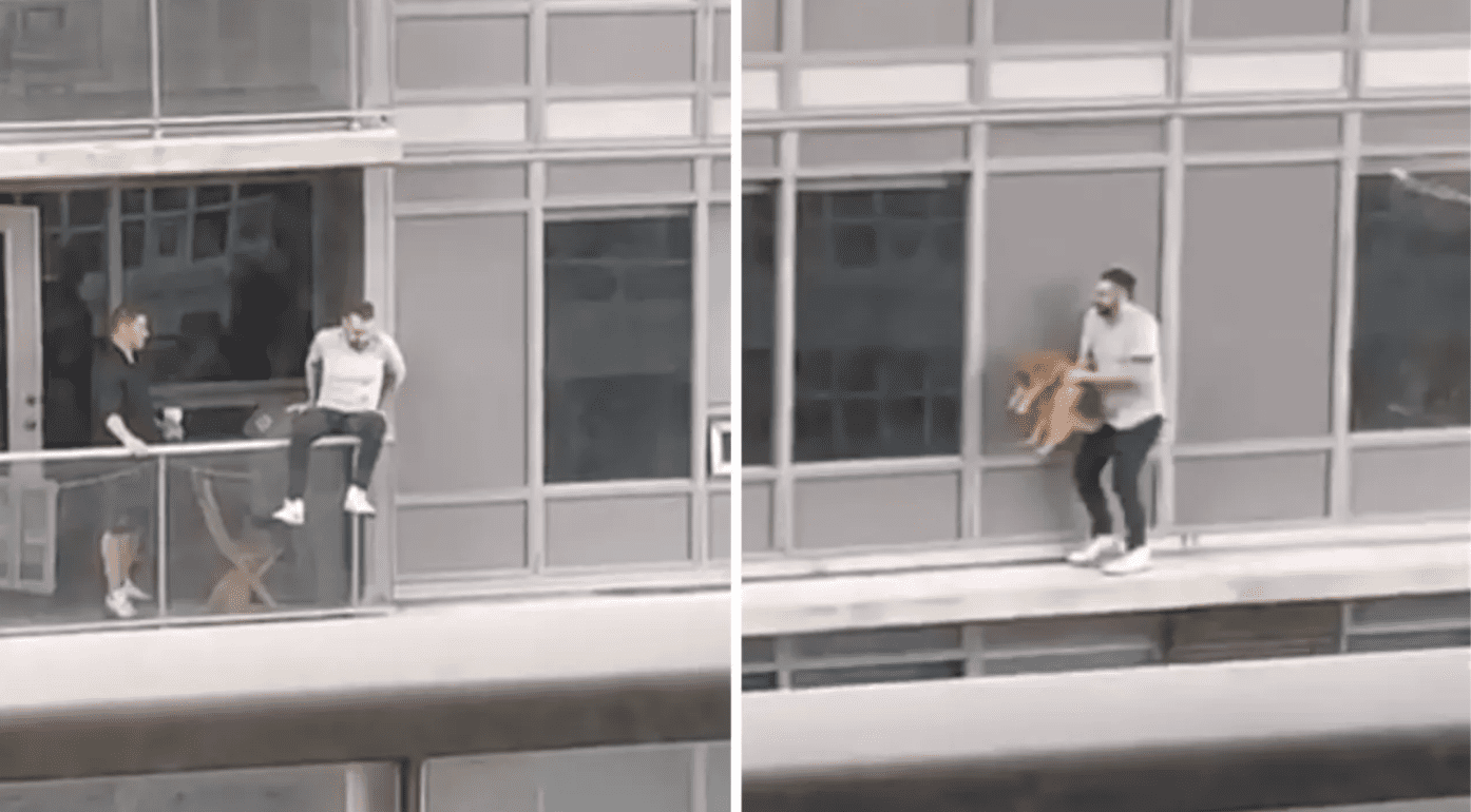 Man Saves Cat From Six-Story Ledge