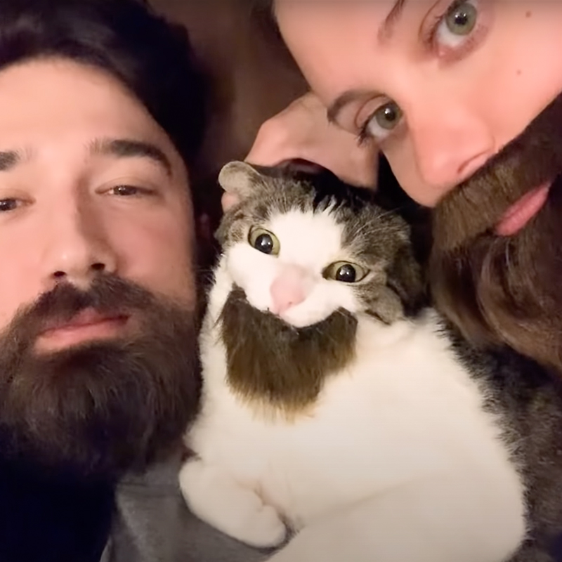 cat, Lindsey, Drew, all with beards
