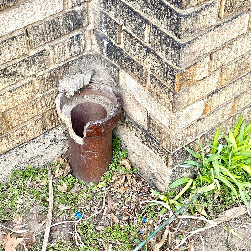 Open pipe near Cleveland home