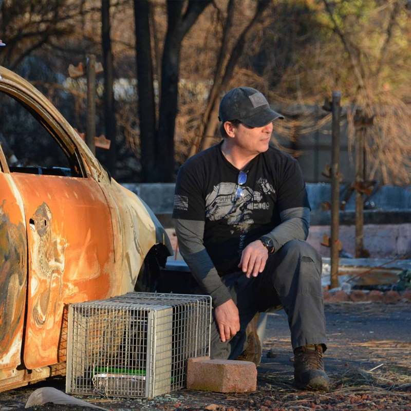 Officer Shannon Jay in documentary about saving cats from wildfires in California