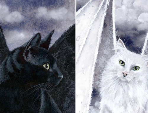 Mystical ‘Battycats’ Take to the Sky in Artwork Inspired by Woman’s Cats