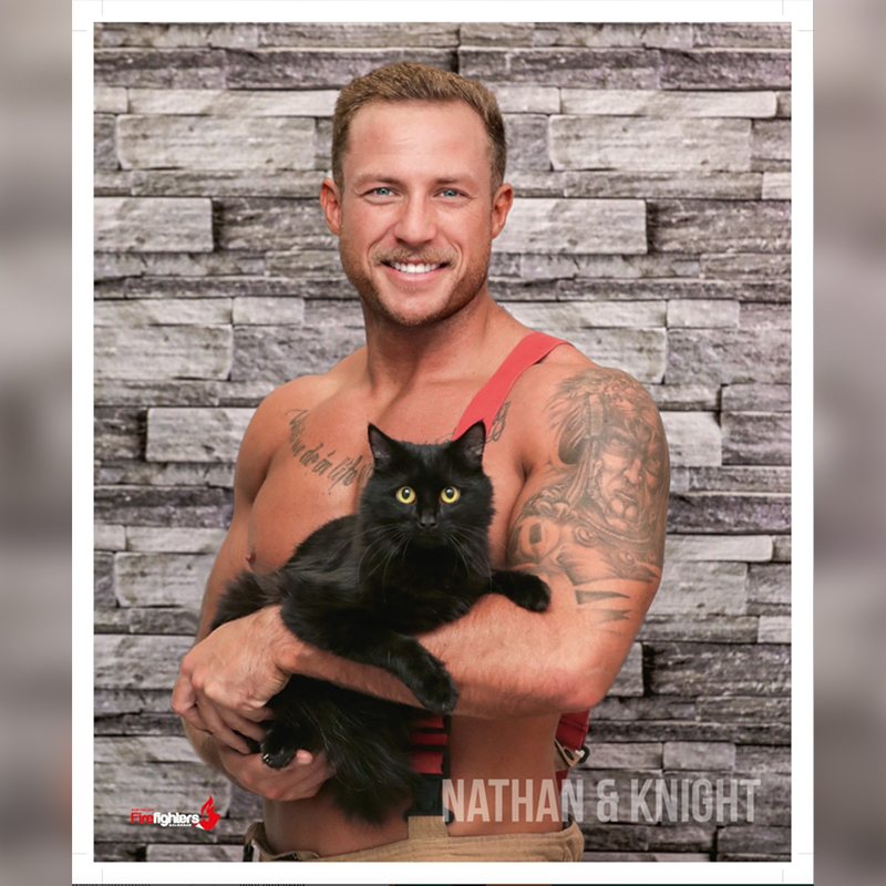 Nathan Jenkins and Knight the cat