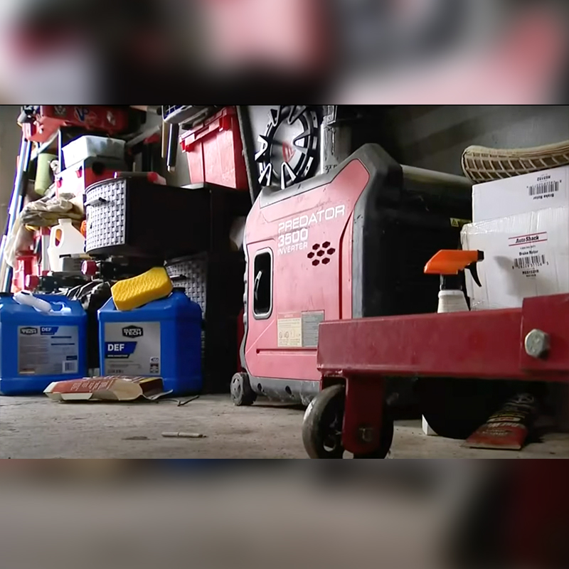 Generator in a garage