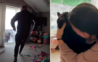 Reunion for Roddy the black cat and mom Amanda Appleyard, caught on camera, UK, York, 74 days missing