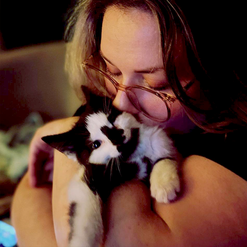 Rachel Chandler, Oklahoma City, foster mom with kitten