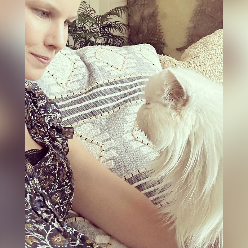 Beth Stern and her "best friend" Yoda the Persian rescued cat