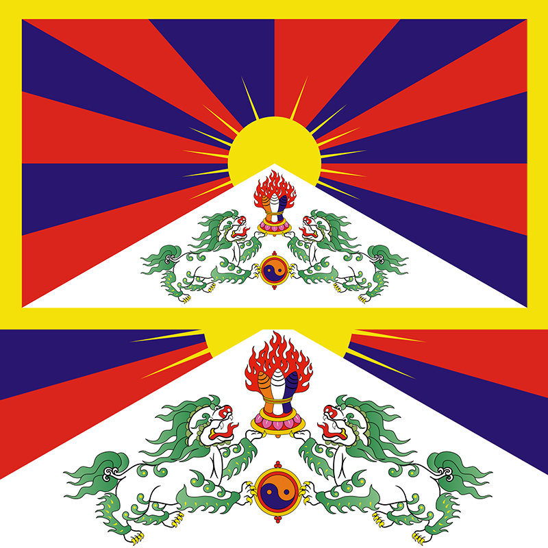 Tibet flag with snow lions