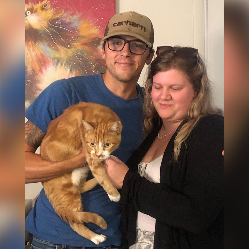 Family adopts Chapo from the Cats in Bloom Cat Café