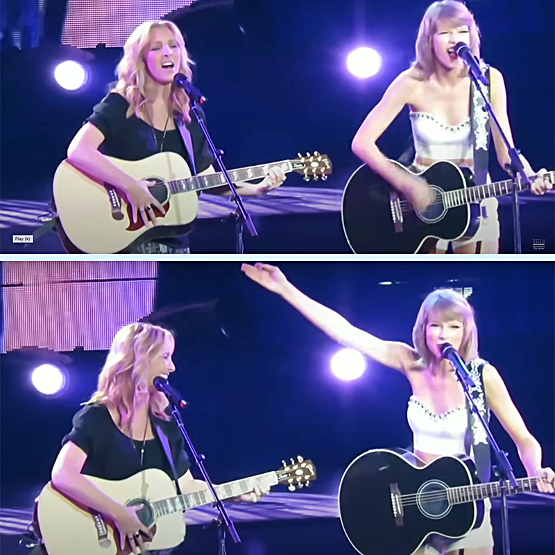 Taylor Swift and Lisa Kudrow performed Smelly Cat the song at Los Angeles Staples Center on August 26, 2015.