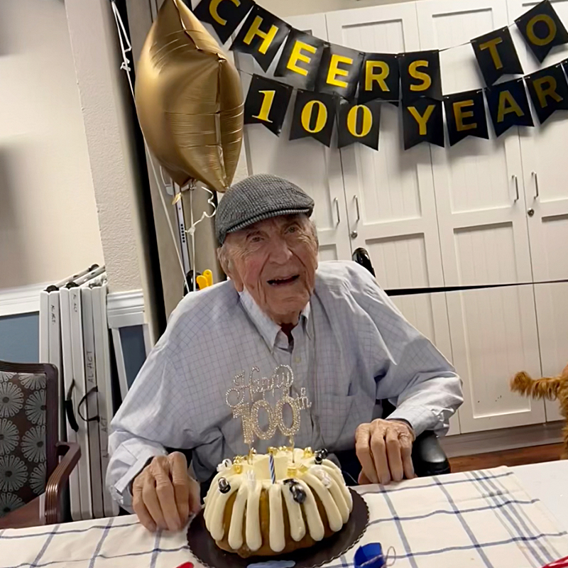 Dr. Robert Moore on his 100th birthday in San Jose, California via TikTok