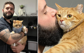 Andrew Villarreal, 27, of Houston, Cat Dadd, Sebby the ginger rescued tabby, Texas, TikTok, elloboooooo