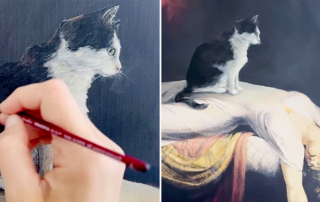 Becca Snyder, Brooklyn, New York, Muse, Feline Muse, Flurff, Fig Newton the cat, rescued cats from streets bring inspiration to their mom, artwork, painting, Random Cats of Kindness