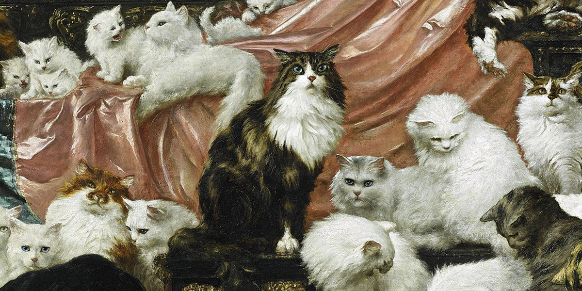 Kate Birdsall Johnson, Carl Kahler, Portland Art Museum, My Wife's Lovers, Robert C. Johnson, Oregon Humane Society, cat painting, Sultan the Persian Cat, world's greatest cat painting, cat lady, John and Heather Mozart