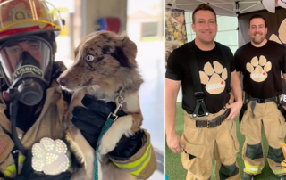 Captain Ryan Tussing from the Avondale, AZ Fire Department and his twin brother Rusty created Rescue Retriever, smoke alarm, strobing light alarm for pets in home fires, device to help save pets from house fires,