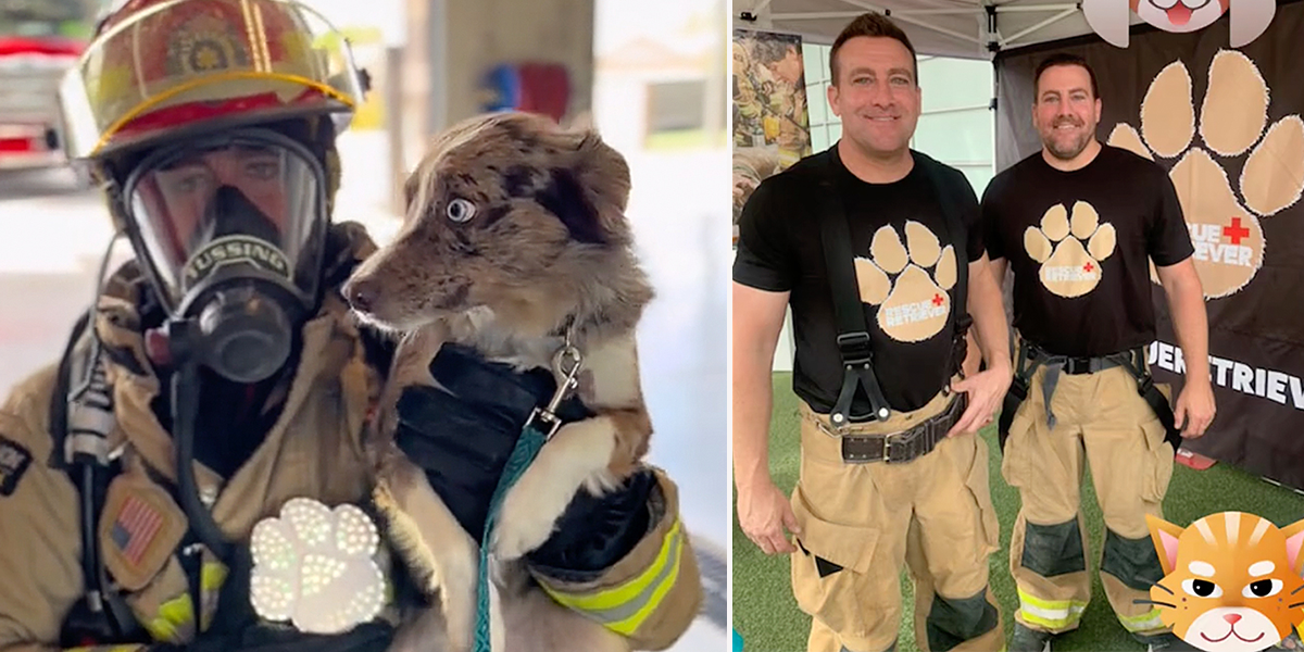 Captain Ryan Tussing from the Avondale, AZ Fire Department and his twin brother Rusty created Rescue Retriever, smoke alarm, strobing light alarm for pets in home fires, device to help save pets from house fires,